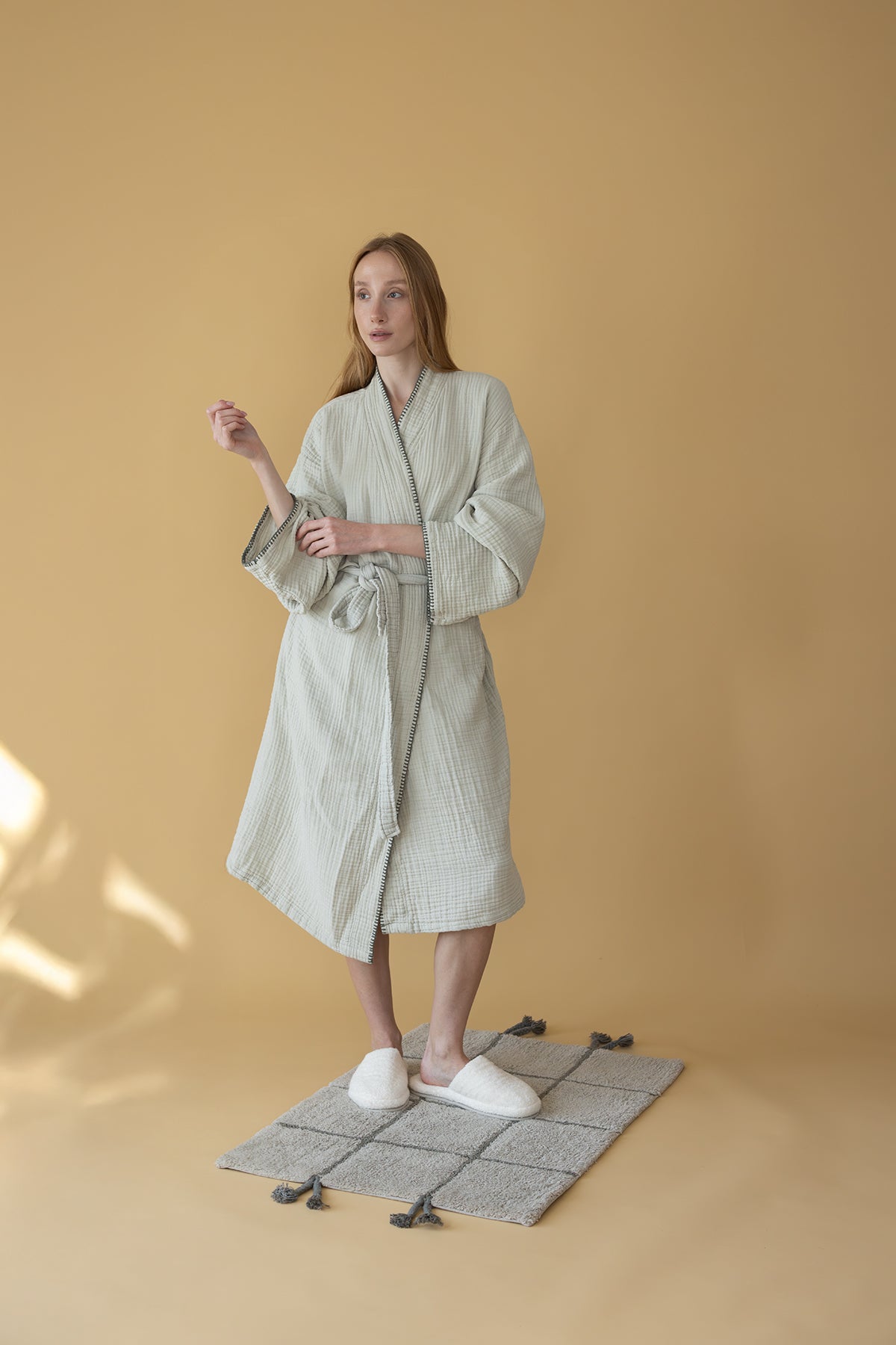 İrya-Elani Tekli Banyo Paspası %100 Pamuk 50x80 Cm Mint-Banyo Paspası-2-Milagron.com