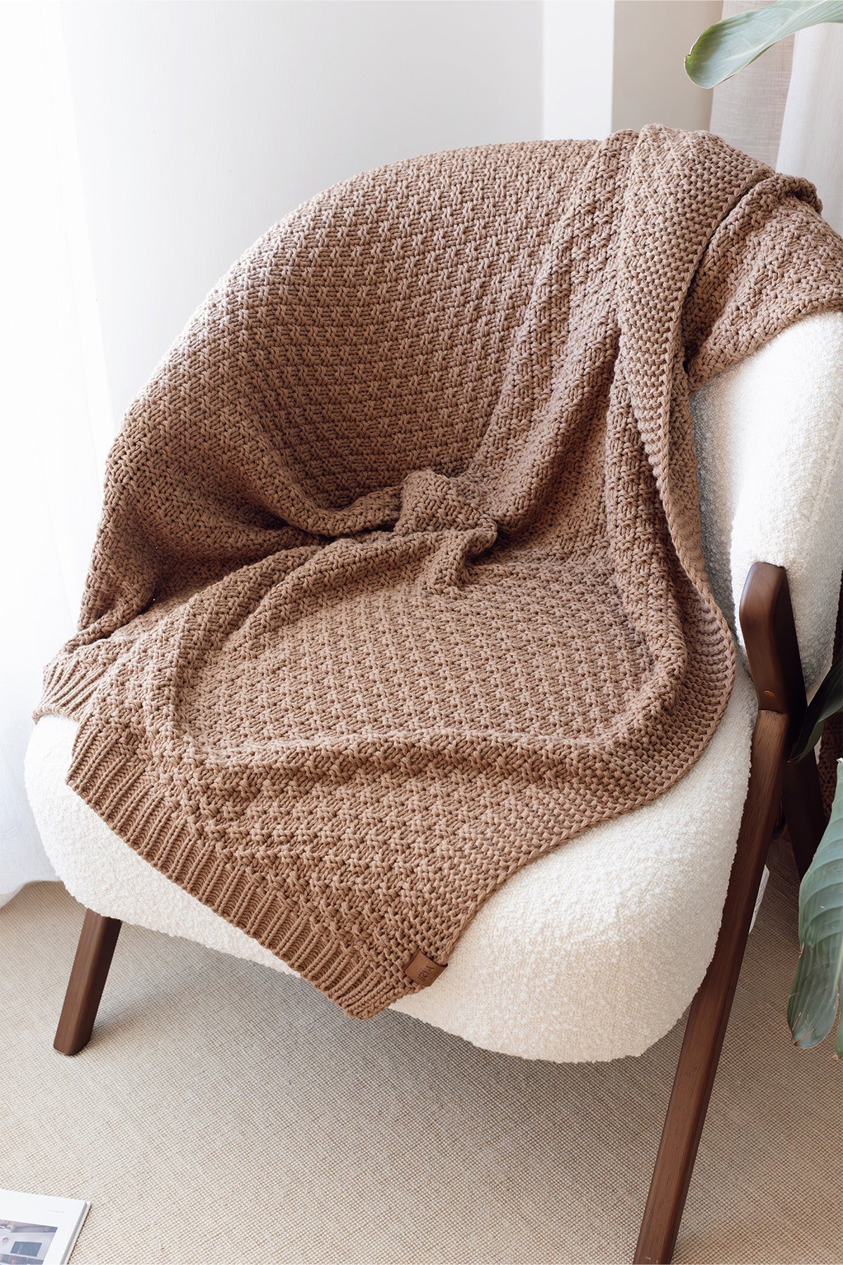 Irya-Hazel örme Battaniye 130x170 Kahverengi-Battaniye-2-Milagron.com