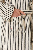 Irya-In Lines İpliği Boyalı Erkek Bornoz Ekru-Bornoz-4-Milagron.com