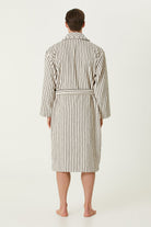 Irya-In Lines İpliği Boyalı Erkek Bornoz Ekru-Bornoz-7-Milagron.com