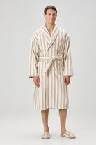 Irya-In Lines İpliği Boyalı Erkek Bornoz Mocha-Bornoz-1-Milagron.com