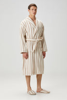 Irya-In Lines İpliği Boyalı Erkek Bornoz Mocha-Bornoz-5-Milagron.com