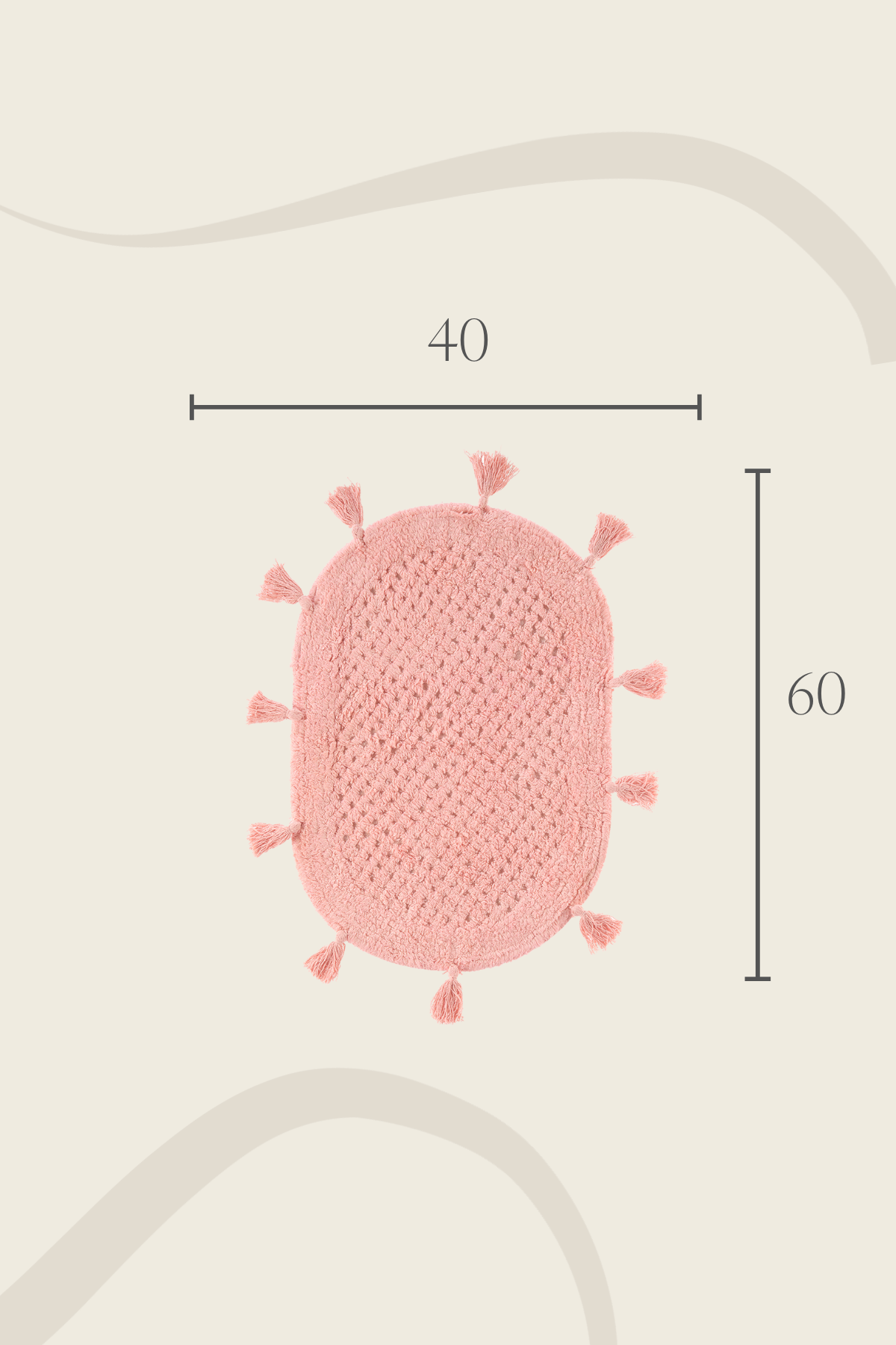 İrya-Lampetie Elora Tekli Banyo Paspası 40x60 Pembe-Banyo Paspası-4-Milagron.com