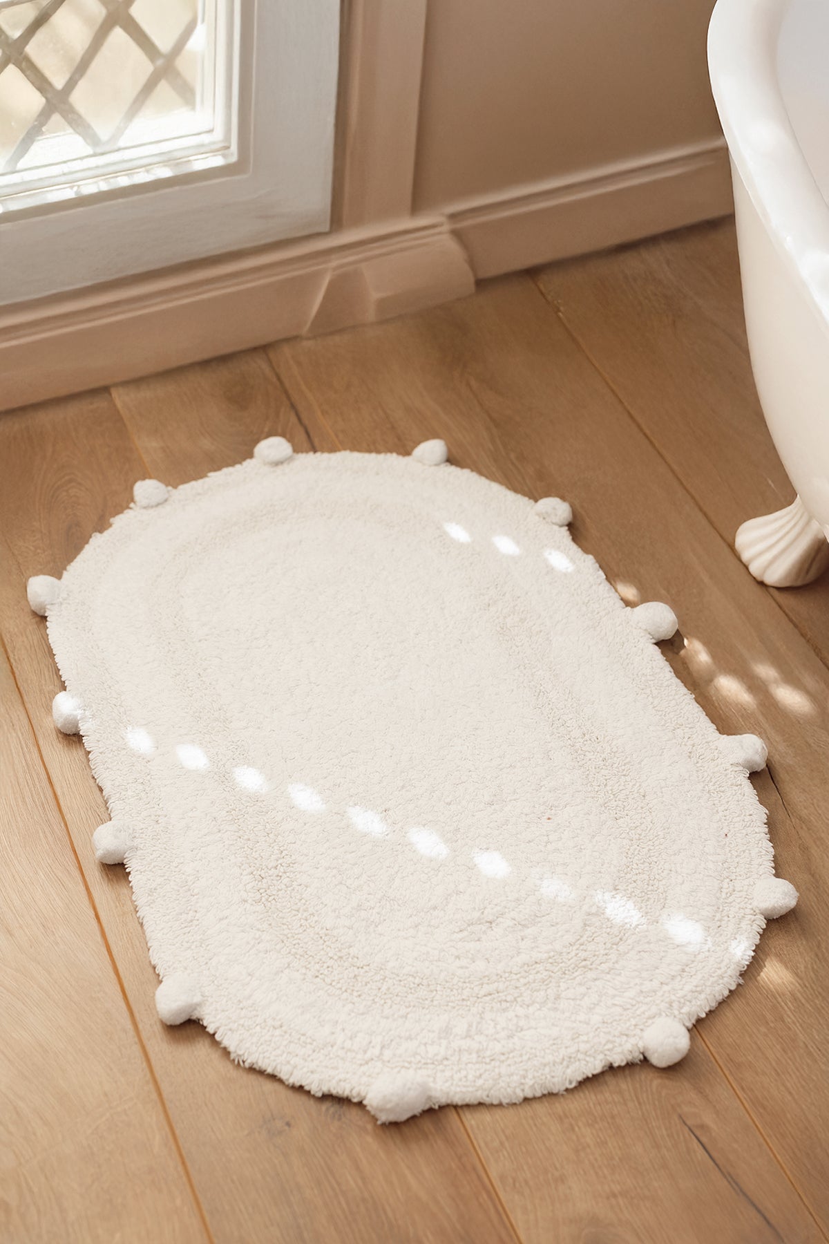 İrya-Lampetie Eris Tekli Banyo Paspası 45x60 Beyaz-Banyo Paspası-1-Milagron.com