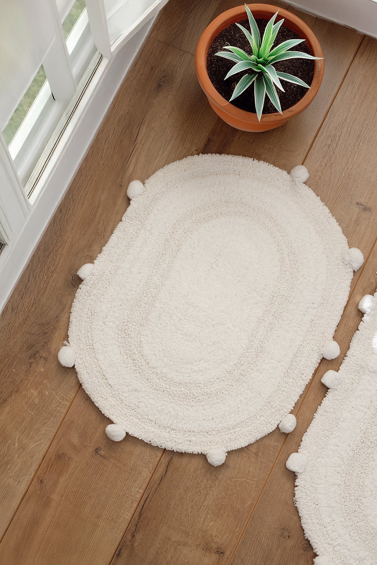 İrya-Lampetie Eris Tekli Banyo Paspası 45x60 Beyaz-Banyo Paspası-2-Milagron.com