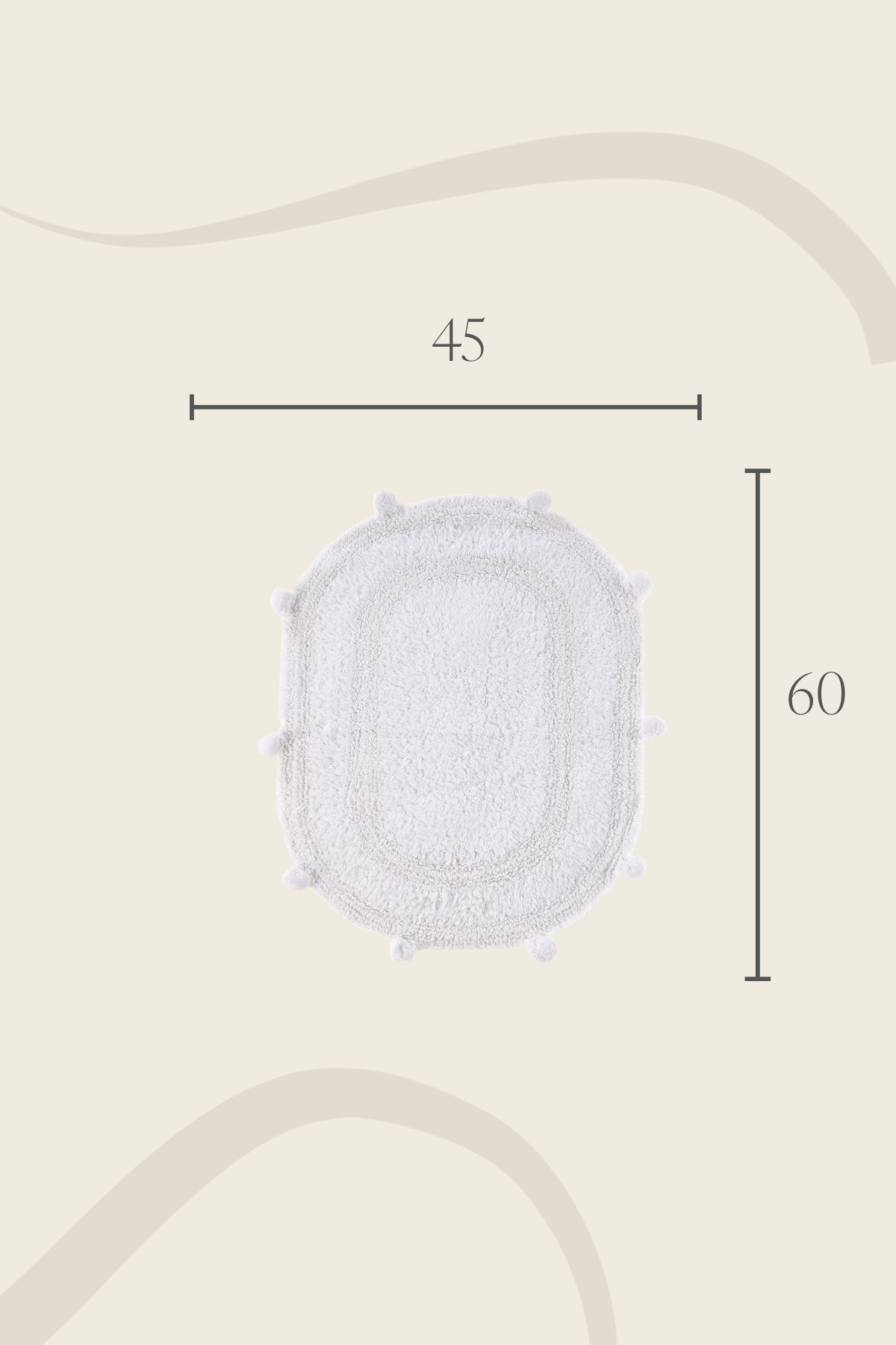 İrya-Lampetie Eris Tekli Banyo Paspası 45x60 Beyaz-Banyo Paspası-4-Milagron.com