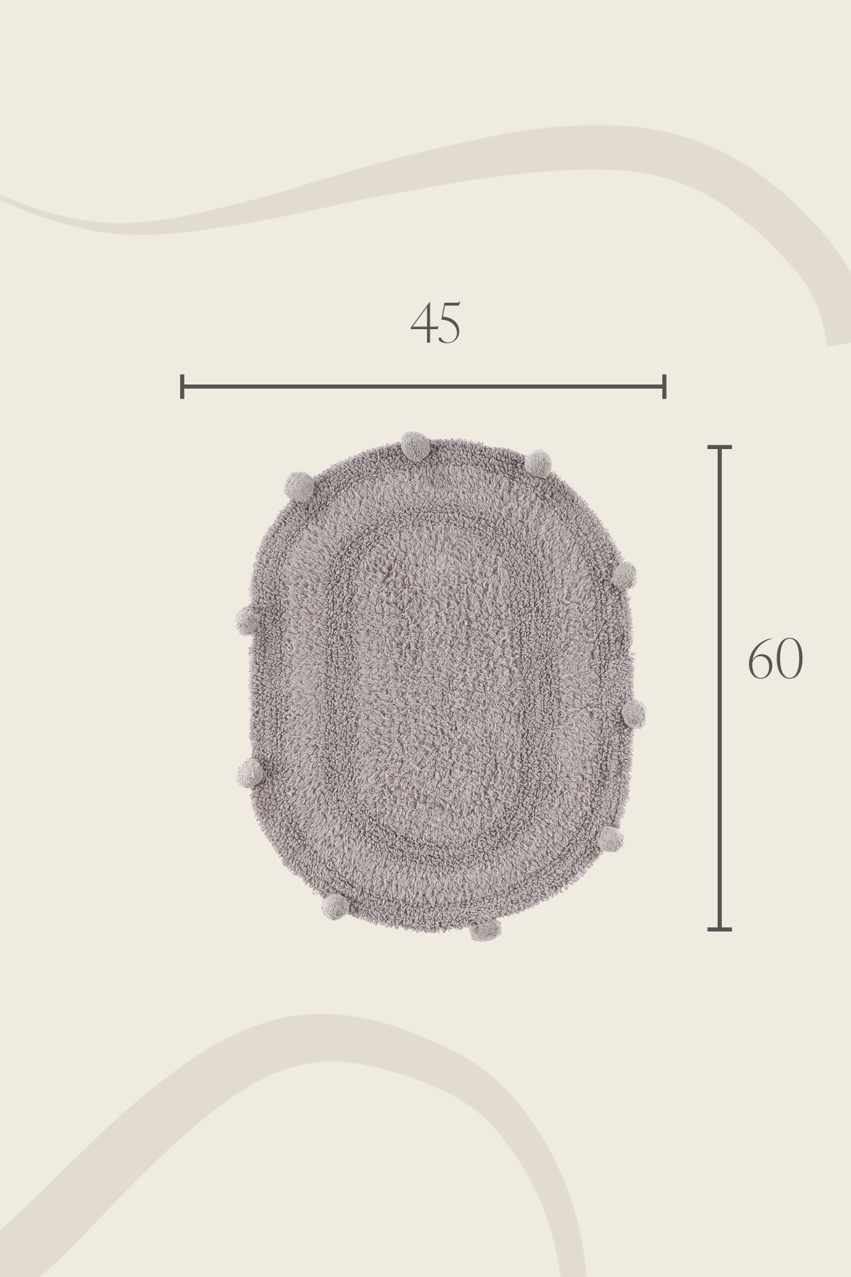 İrya-Lampetie Eris Tekli Banyo Paspası 45x60 Gri-Banyo Paspası-3-Milagron.com