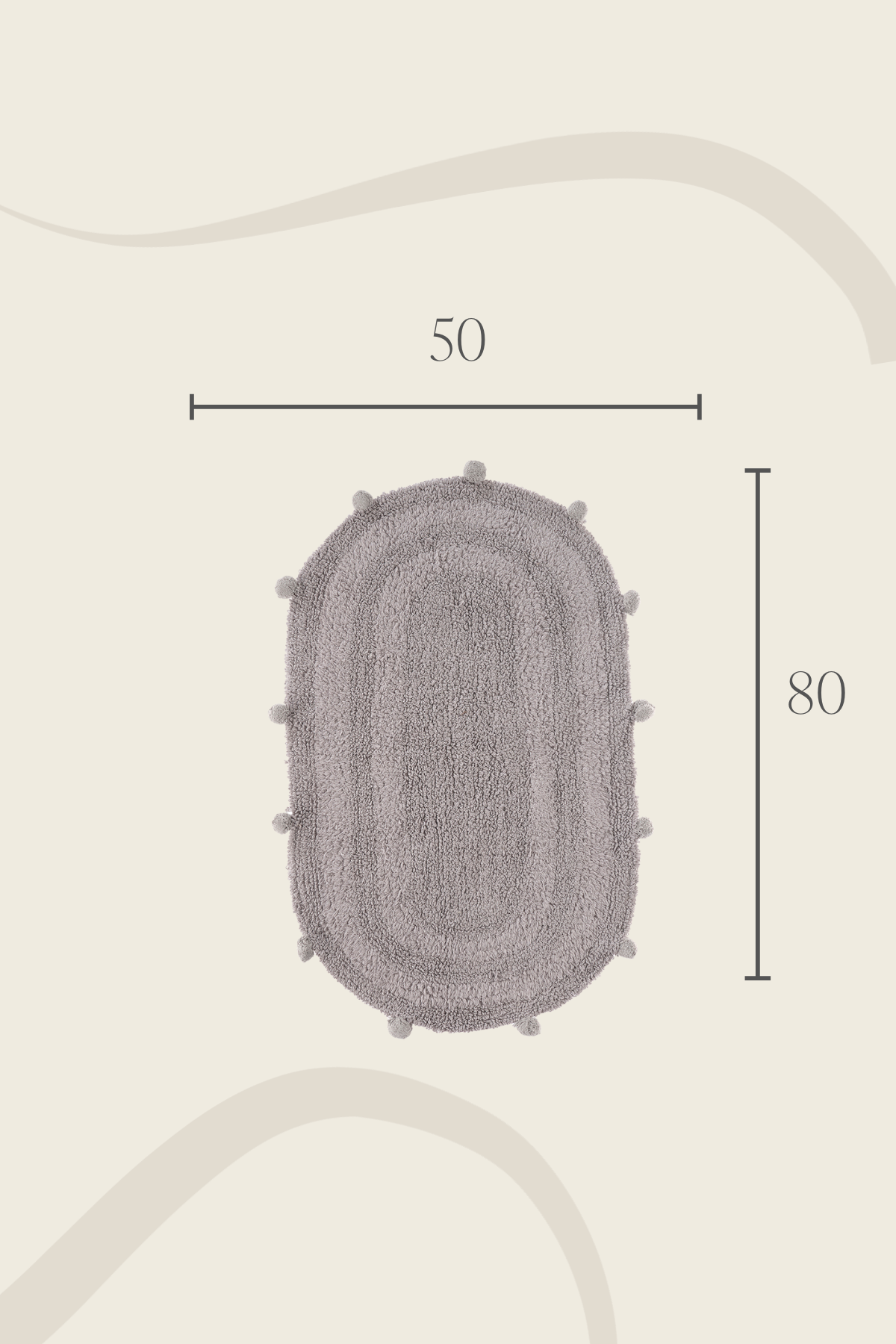 İrya-Lampetie Eris Tekli Banyo Paspası 50x80 Gri-Banyo Paspası-2-Milagron.com