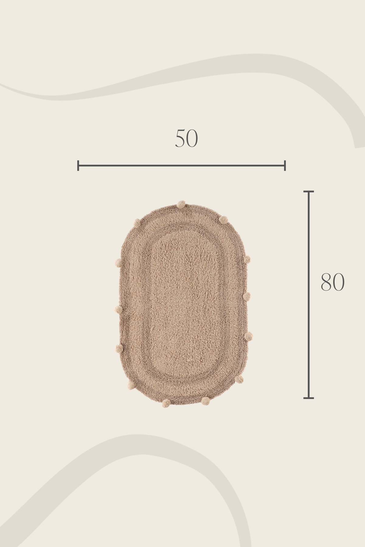 İrya-Lampetie Eris Tekli Banyo Paspası 50x80 Kahverengi-Banyo Paspası-3-Milagron.com