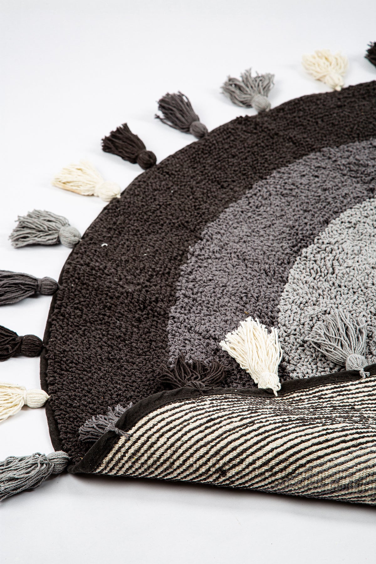 Irya-Laura Yuvarlak Banyo Paspası %100 Pamuk 100x100 Antrasit-Paspas-6-Milagron.com