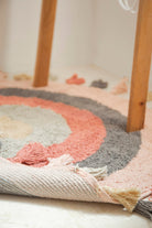 Irya-Laura Yuvarlak Banyo Paspası %100 Pamuk 100x100 Pembe-Paspas-5-Milagron.com