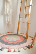 Irya-Laura Yuvarlak Banyo Paspası %100 Pamuk 100x100 Pembe-Paspas-6-Milagron.com