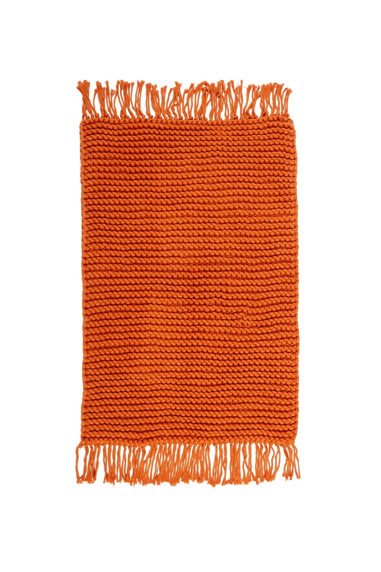 Irya-Lavish El Örmesi Tekli Banyo Paspası %100 Pamuk 50x70 Kiremit-Paspas-2-Milagron.com