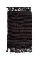 Irya-Lavish El Örmesi Tekli Banyo Paspası %100 Pamuk 50x70 Siyah-Paspas-2-Milagron.com