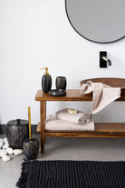 Irya-Lavish El Örmesi Tekli Banyo Paspası %100 Pamuk 50x70 Siyah-Paspas-3-Milagron.com