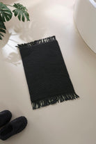 Irya-Lavish El Örmesi Tekli Banyo Paspası %100 Pamuk 50x70 Siyah-Paspas-6-Milagron.com