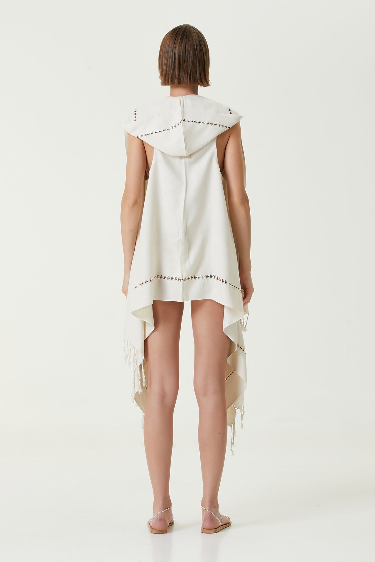 Irya-Layla Kapüşonlu Elbise Bej-Elbise-5-Milagron.com