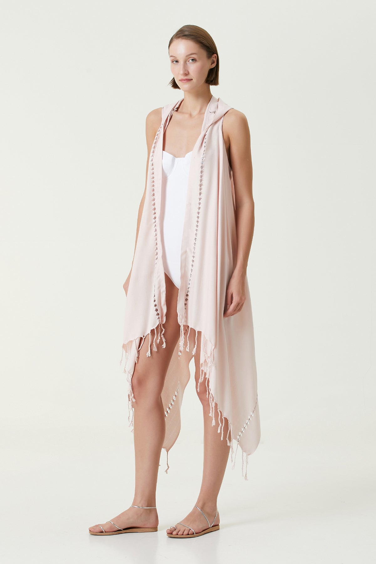 Irya-Layla Kapüşonlu Elbise Pudra-Elbise-3-Milagron.com