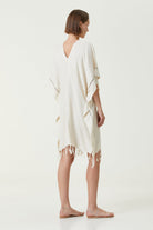 Irya-Layla V Yaka Elbise Bej-Elbise-5-Milagron.com