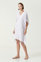 Irya-Layla V Yaka Elbise Lila-Elbise-1-Milagron.com