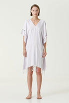 Irya-Layla V Yaka Elbise Lila-Elbise-3-Milagron.com