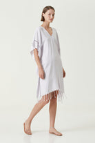 Irya-Layla V Yaka Elbise Lila-Elbise-4-Milagron.com