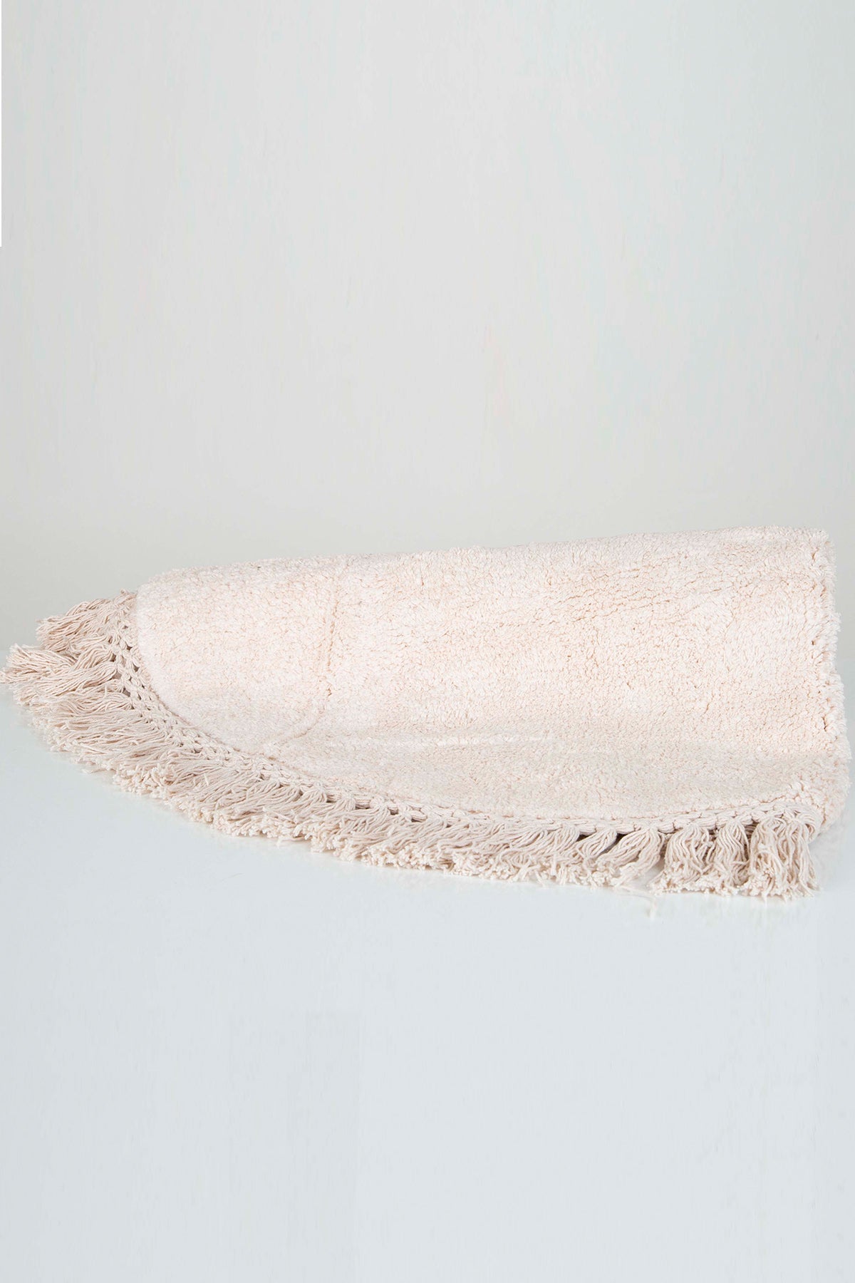 Irya-Lora Yuvarlak Banyo Paspası %100 Pamuk 90x90 Pembe-Paspas-5-Milagron.com