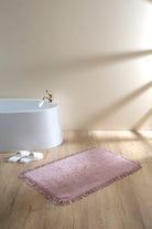 Irya-Loris Tekli Banyo Paspası %100 Pamuk 70x110 Pembe-Paspas-1-Milagron.com