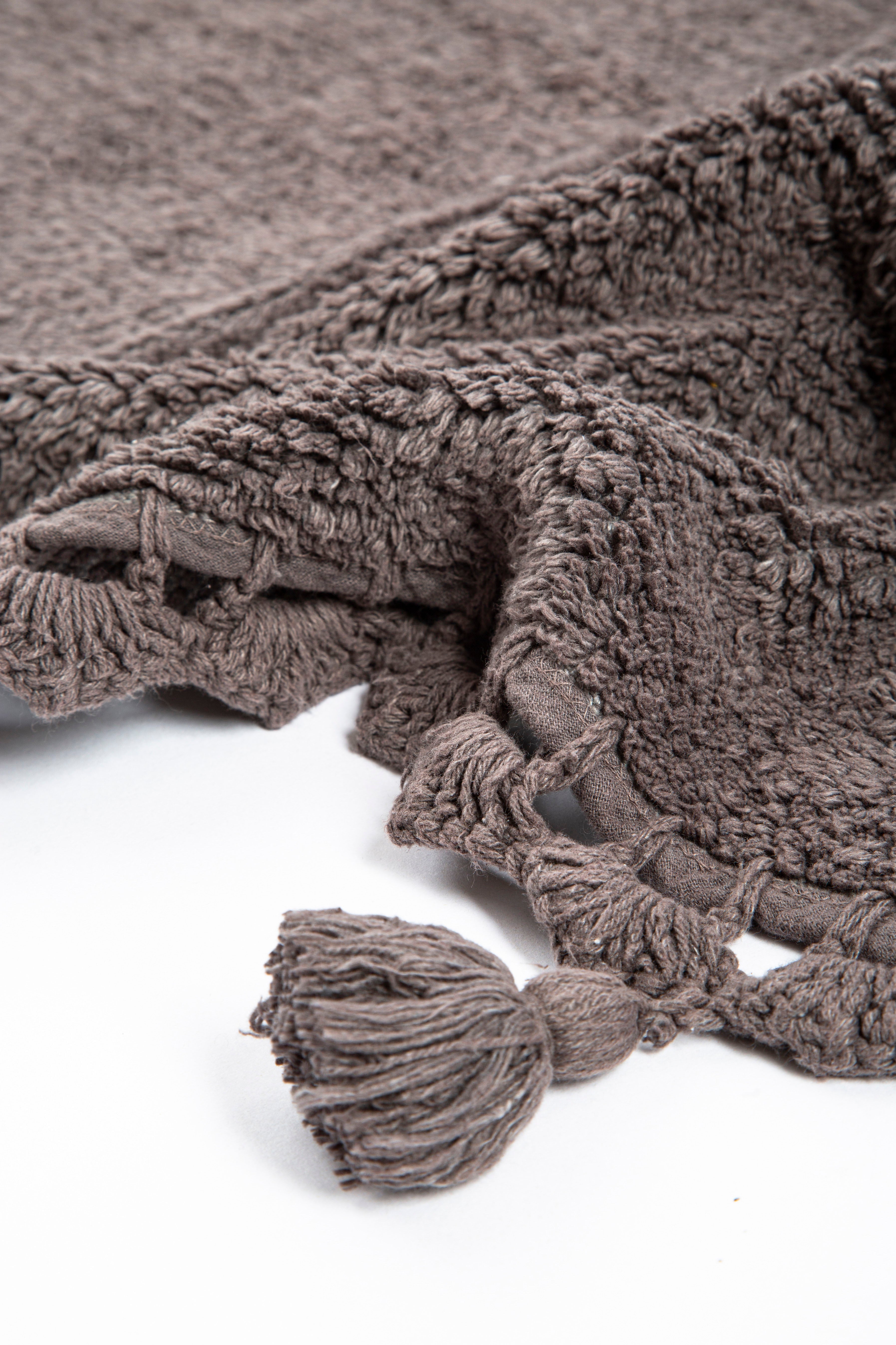 Irya-Lowell Yuvarlak Banyo Paspası %100 Pamuk 100x100 Antrasit-Paspas-5-Milagron.com