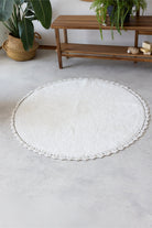 Irya-Lowie Yuvarlak Banyo Paspası %100 Pamuk 100x100 Ekru-Paspas-1-Milagron.com