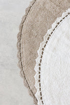 Irya-Lowie Yuvarlak Banyo Paspası %100 Pamuk 100x100 Ekru-Paspas-4-Milagron.com