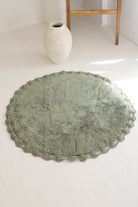 Irya-Luna Yuvarlak Banyo Paspası %100 Pamuk 90x90 Haki-Paspas-1-Milagron.com