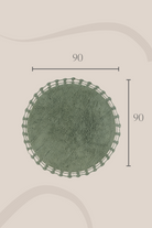 Irya-Luna Yuvarlak Banyo Paspası %100 Pamuk 90x90 Haki-Paspas-3-Milagron.com