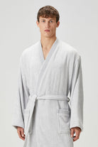 İRYA-Marble %100 Pamuk Erkek Bornoz Gri-Bornoz-2-Milagron.com