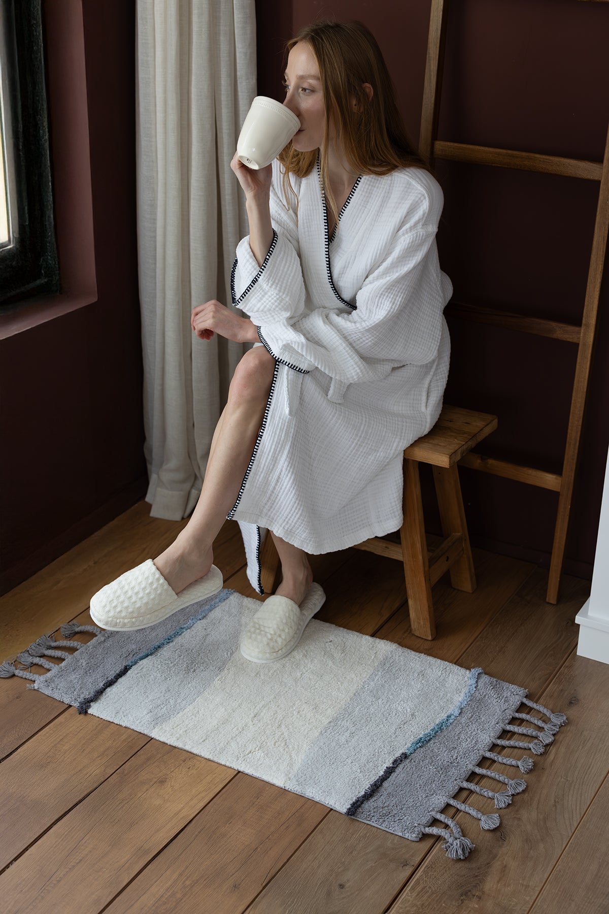 İrya-Marble Tekli Banyo Paspası %100 Pamuk 50x80 Gri-Banyo Paspası-1-Milagron.com