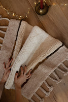 İrya-Marble Tekli Banyo Paspası %100 Pamuk 60x100 Kahverengi-Banyo Paspası-2-Milagron.com