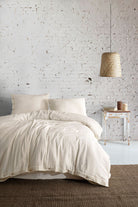 Irya-Marla 5 Parça çift Kişilik Müslin Nevresim Takımı Ekru-Nevresim Takımı-1-Milagron.com