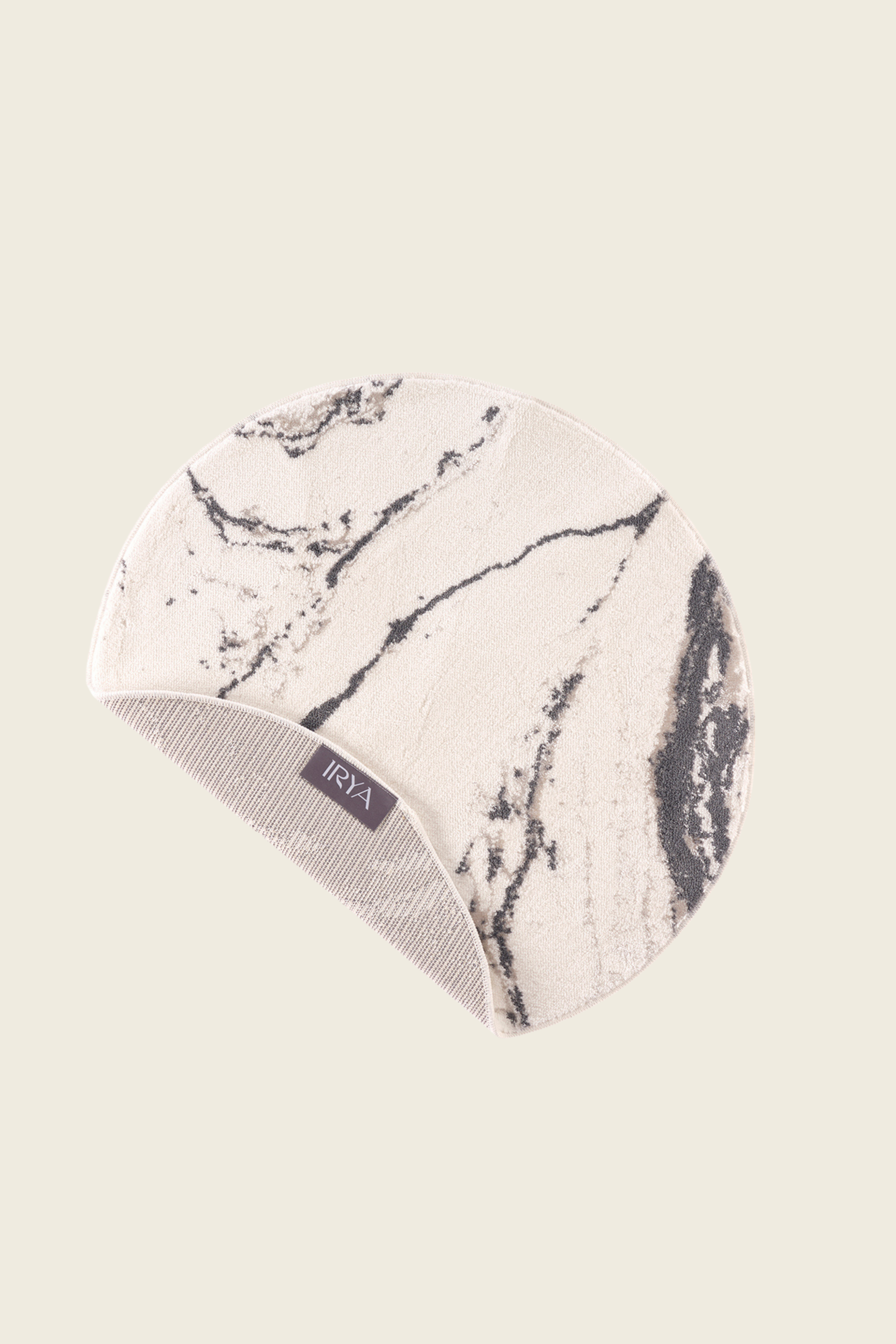 Irya-Marmera Yuvarlak Banyo Paspası 70x70 Koyu Gri-Paspas-2-Milagron.com