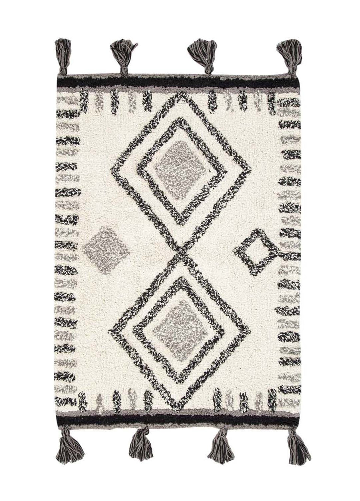 Irya-Martina Tekli Banyo Paspası %100 Pamuk 60x90 Gri-Paspas-2-Milagron.com