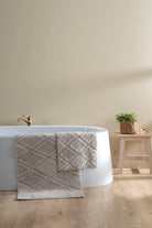 Irya-Maxi 2’li Takım Banyo Paspası %100 Pamuk 40x60 + 60x90 Bej-Paspas-1-Milagron.com