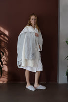 İrya-Miro %100 Pamuk Kadın Bornoz Ekru-Bornoz-1-Milagron.com