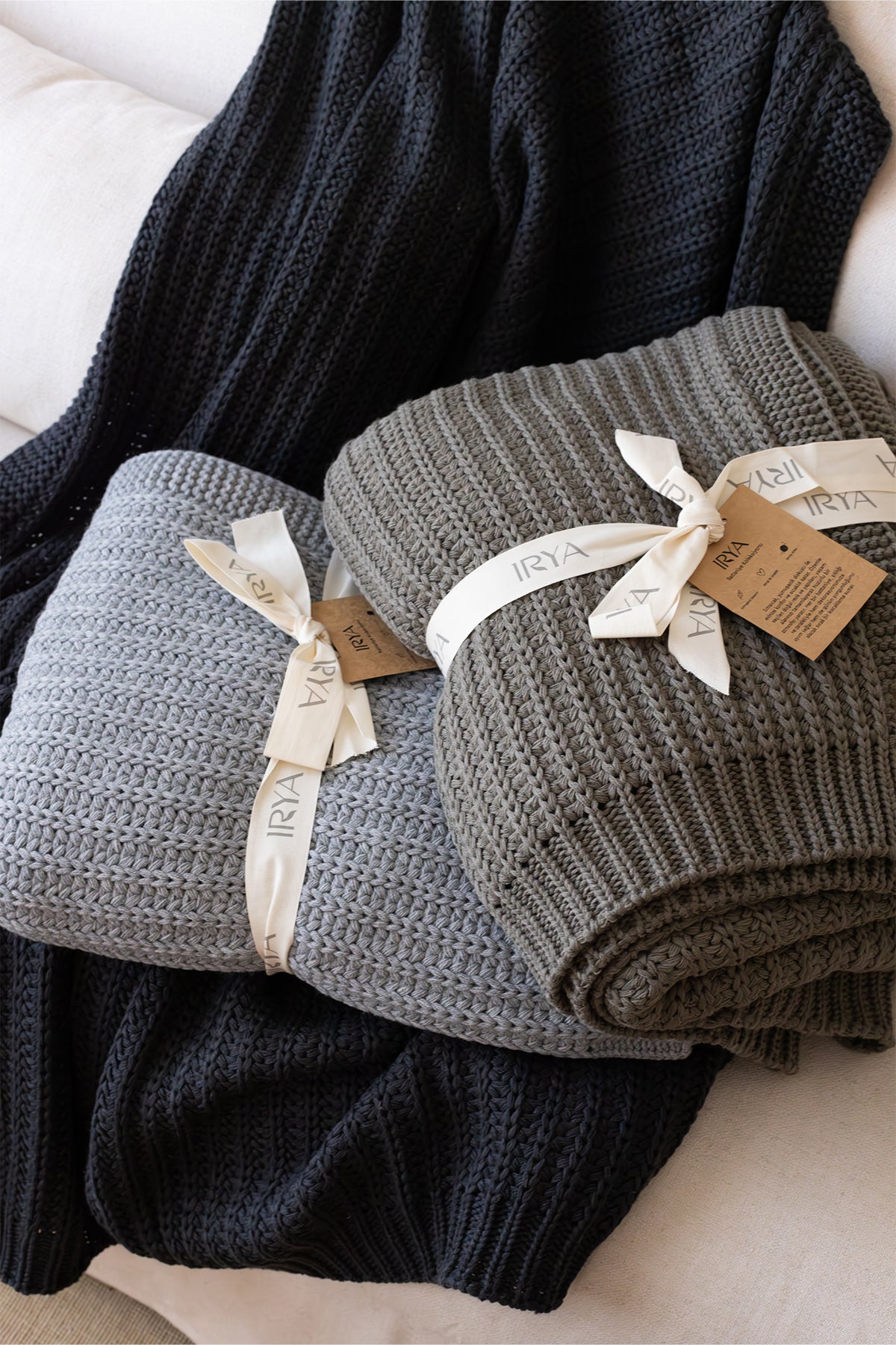 Irya-Mist Örme Battaniye 130x170 Açık Gri-Battaniye-4-Milagron.com