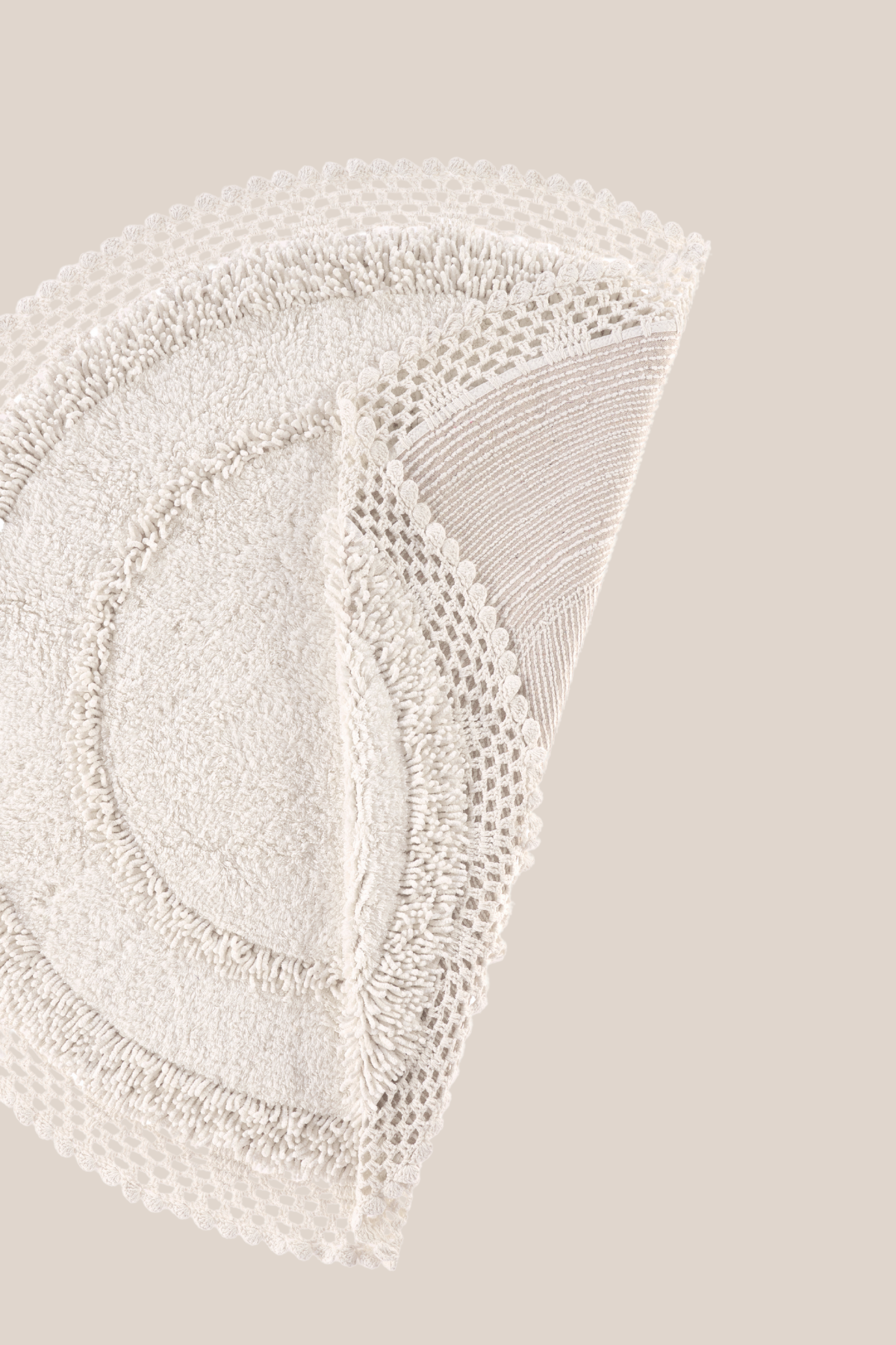 Irya-Moon Yuvarlak Banyo Paspası %100 Pamuk 120x120 Ekru-Paspas-10-Milagron.com