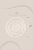 Irya-Moon Yuvarlak Banyo Paspası %100 Pamuk 120x120 Ekru-Paspas-3-Milagron.com