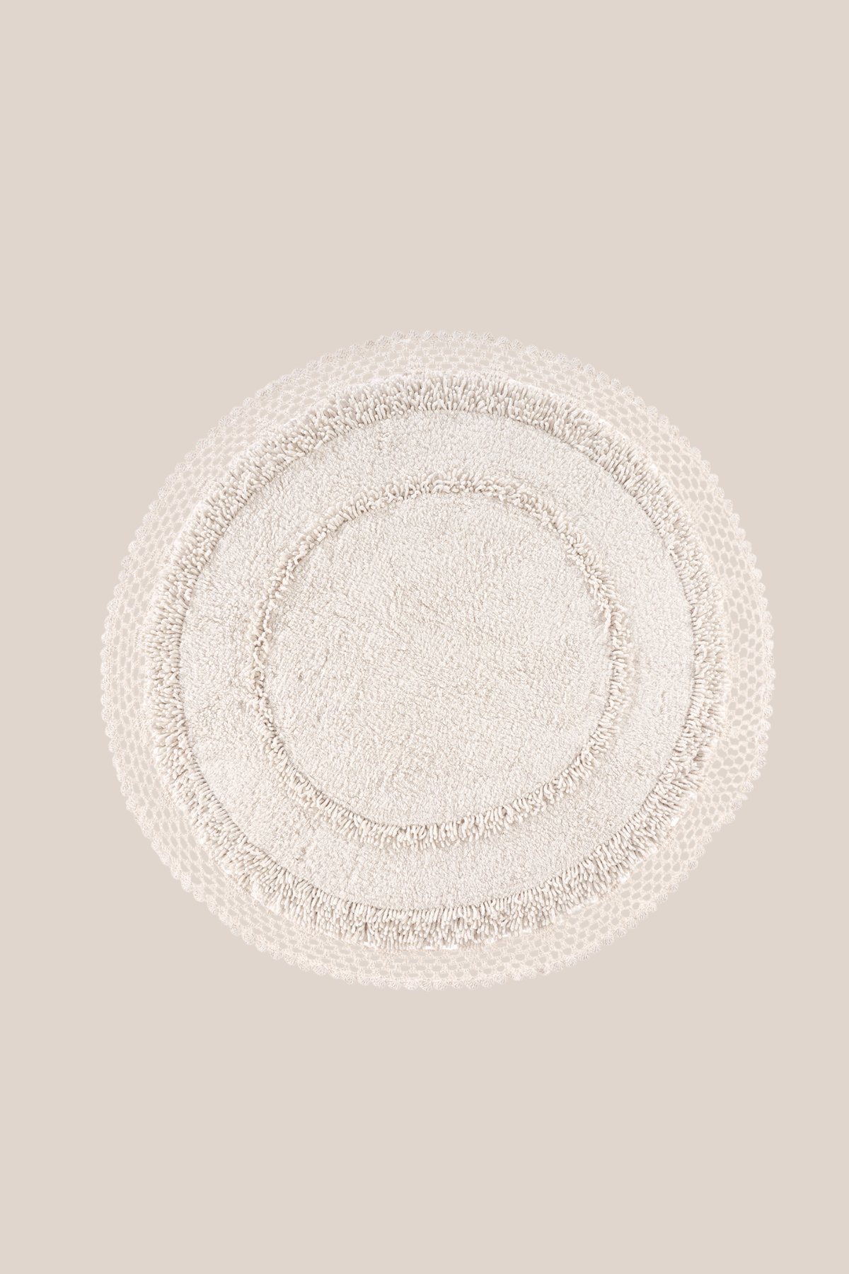 Irya-Moon Yuvarlak Banyo Paspası %100 Pamuk 120x120 Ekru-Paspas-7-Milagron.com