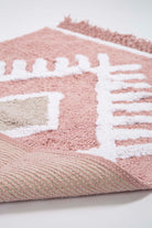 Irya-Nell Tekli Banyo Paspası %100 Pamuk 60x90 Pembe-Paspas-6-Milagron.com