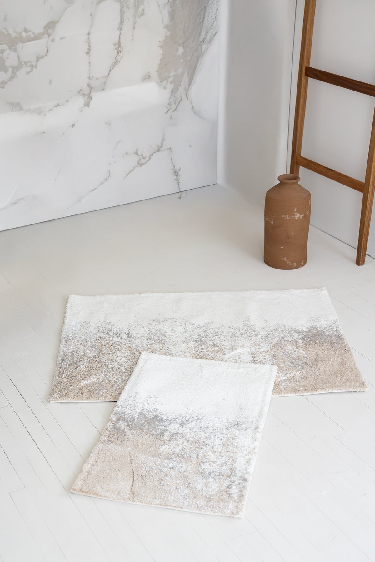 Irya-Nera 2'li Banyo Paspası 40x60+60x90 Bej-Paspas-1-Milagron.com