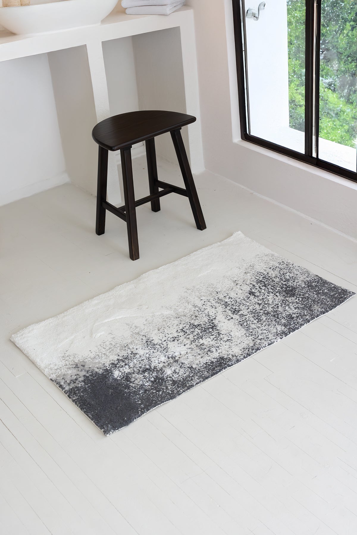 Irya-Nera Tekli Banyo Paspası 60x100 Koyu Gri-Paspas-1-Milagron.com