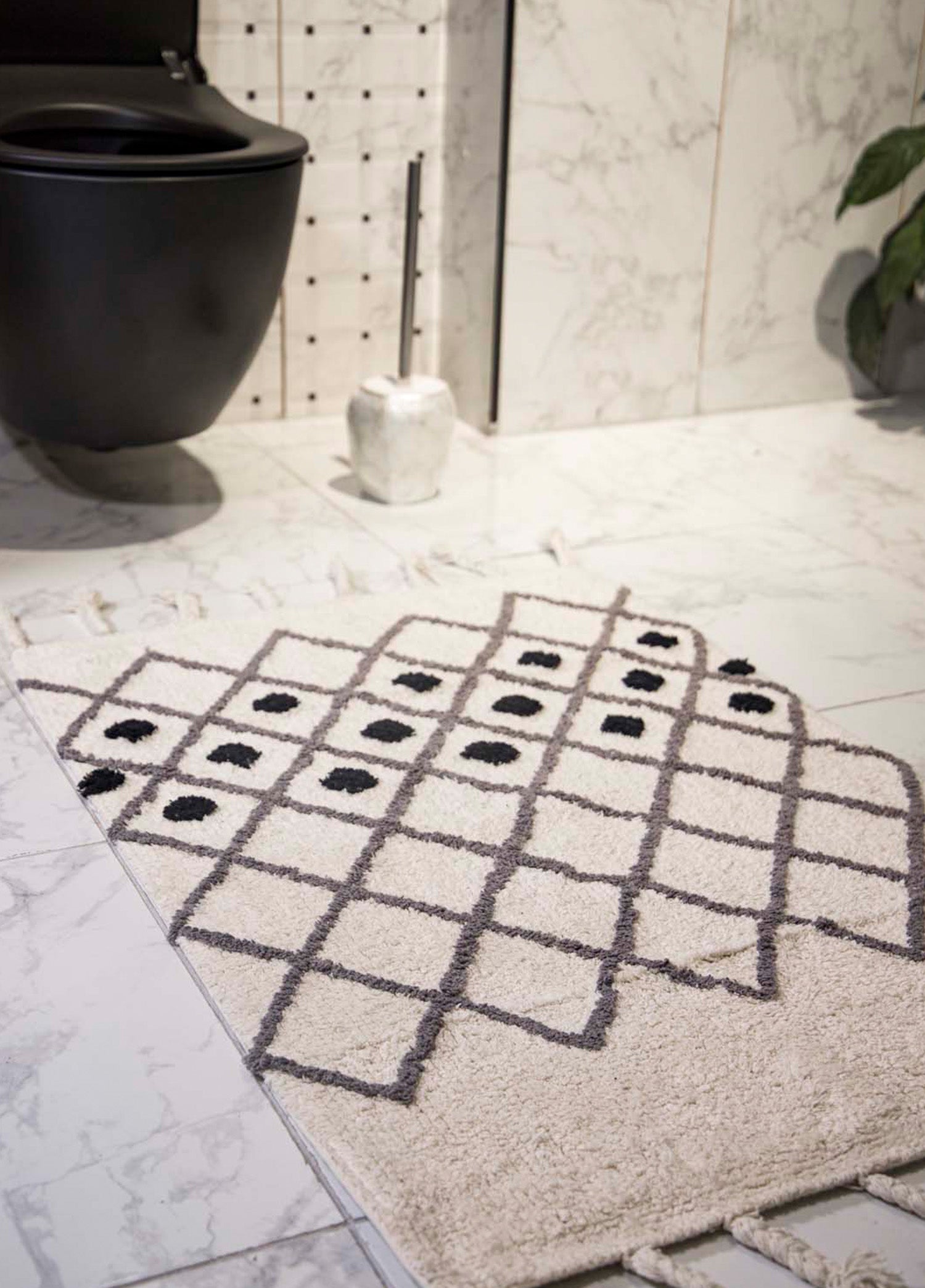 Irya-Neveda Tekli Banyo Paspası %100 Pamuk 60x90 Gri-Paspas-5-Milagron.com