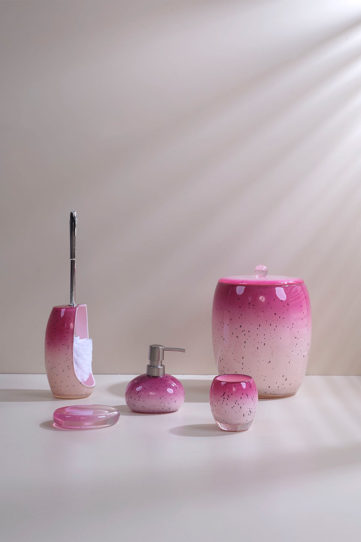 Irya-New Stria 5 Parça Banyo Seti Pembe-Banyo Seti-1-Milagron.com